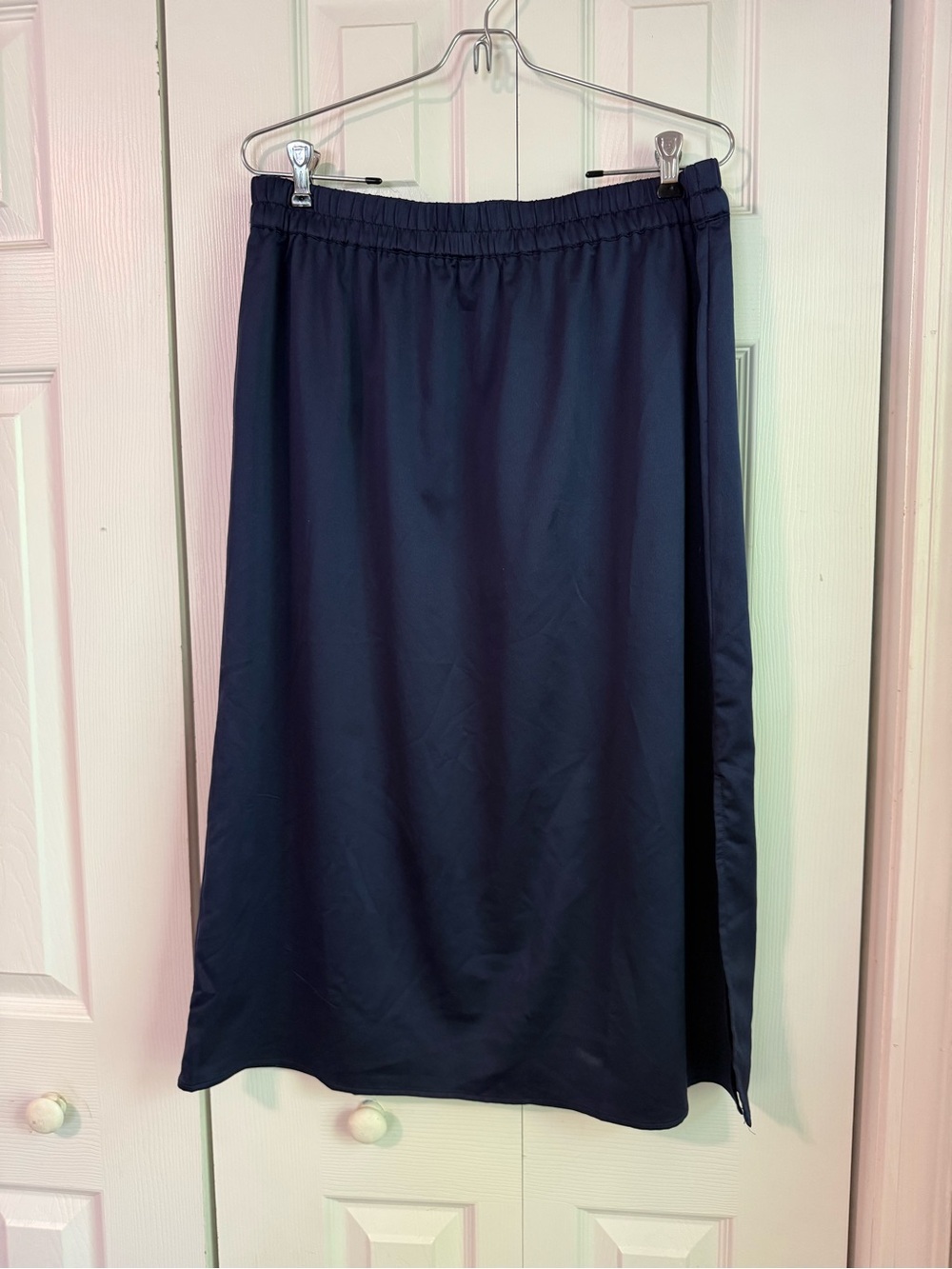 GAP Navy Satin Midi Skirt